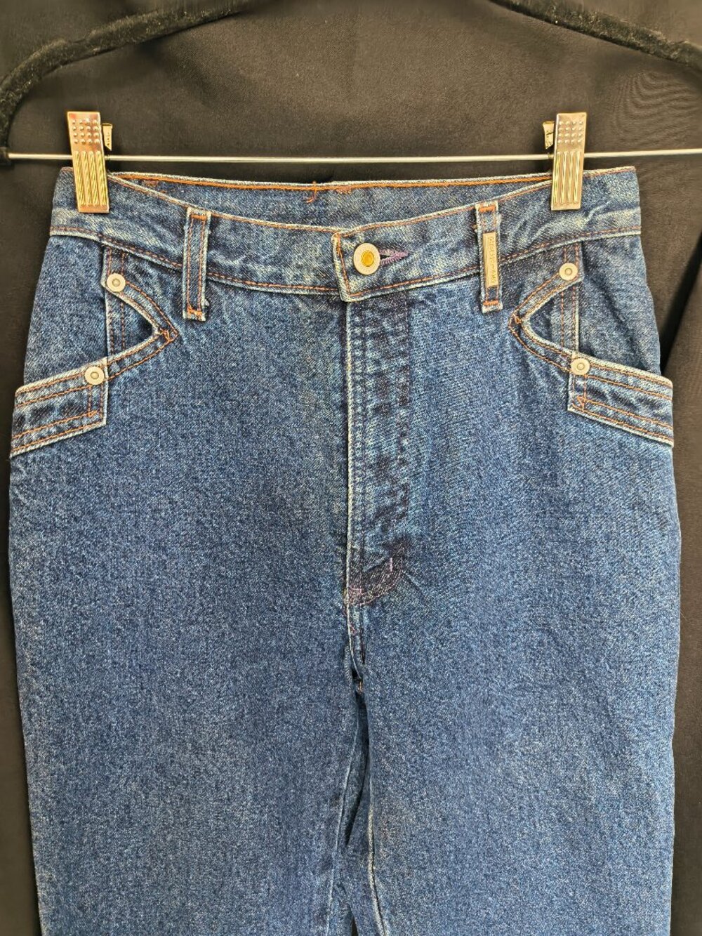 Vintage Vtg ROCKIES High Waisted Western Bare Back Yoke Mom Jeans - 27/5 x 36